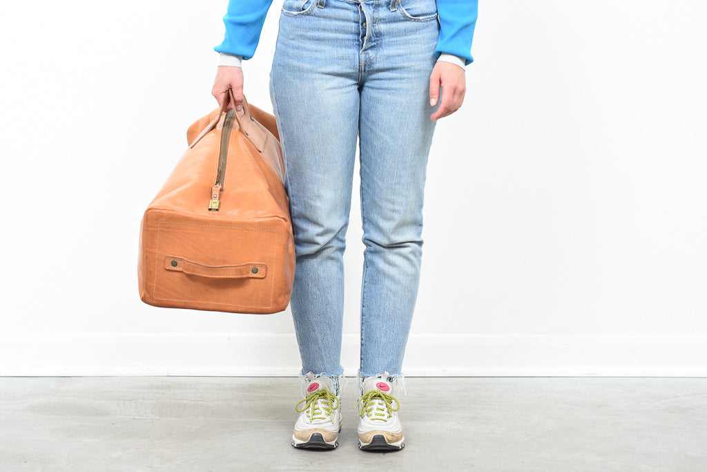 Vintage leather duffle bag