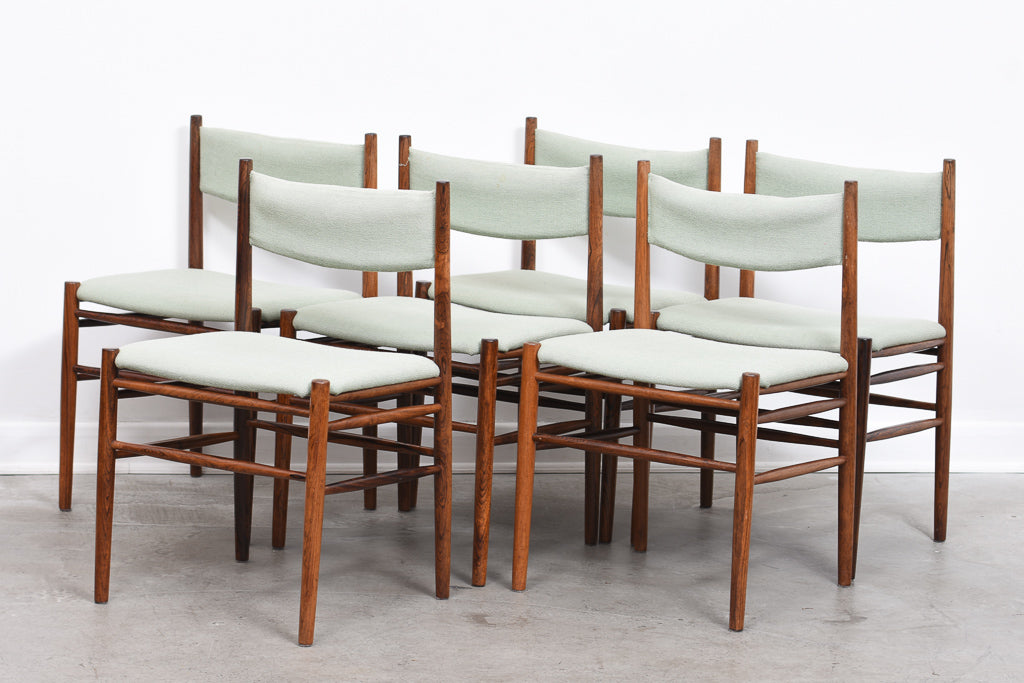 Six available: 1960s Brazilian rosewood dining chairs