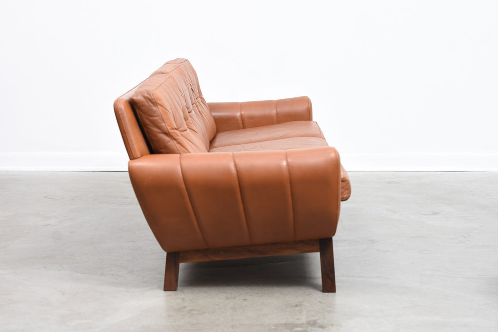 1960s three seat sofa on rosewood base