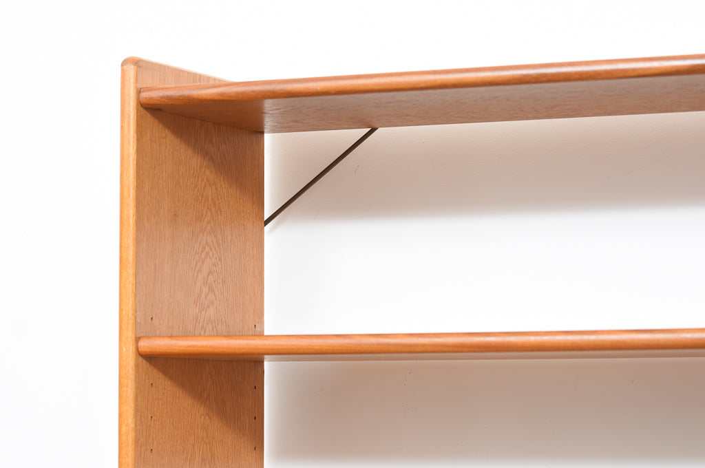 Teak + oak desk with bookshelf