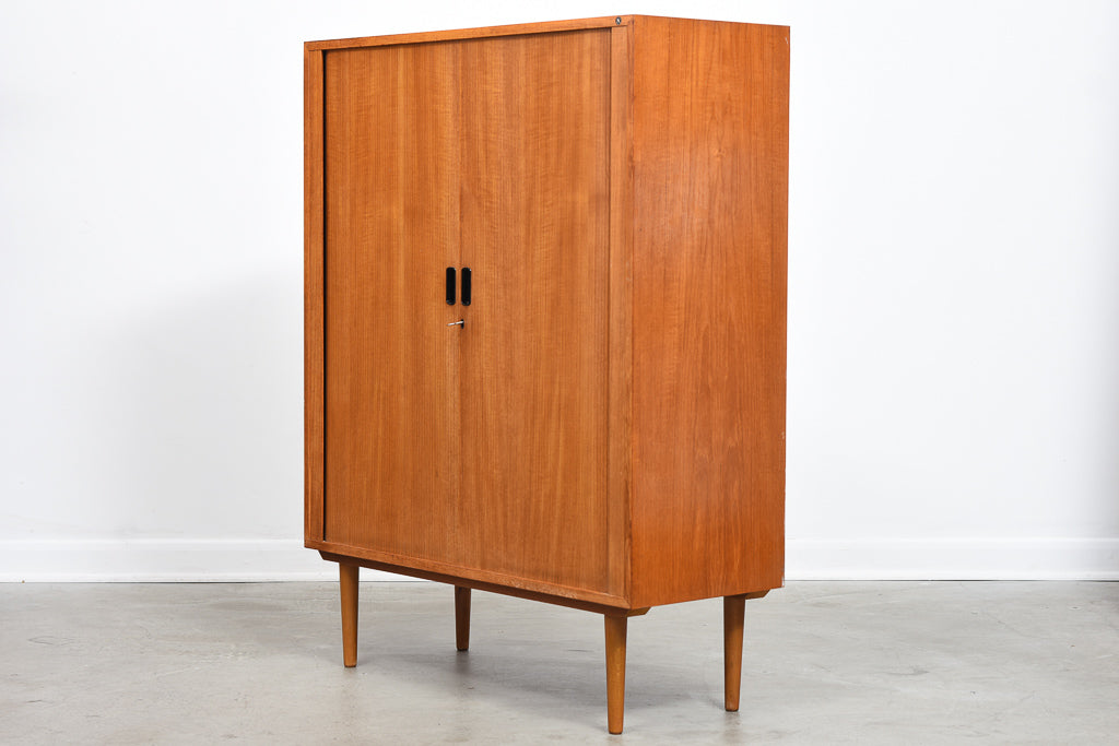 Storage cabinet in teak with tambour door
