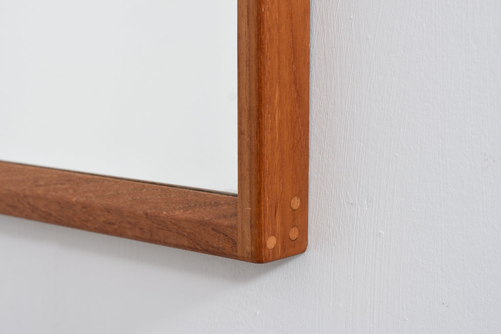 Rectangular teak mirror by Aksel Kjærsgård