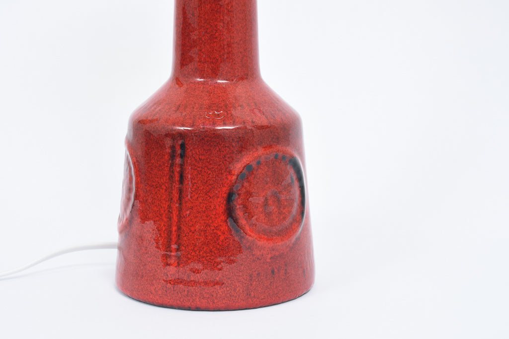 West German table lamp with red glaze