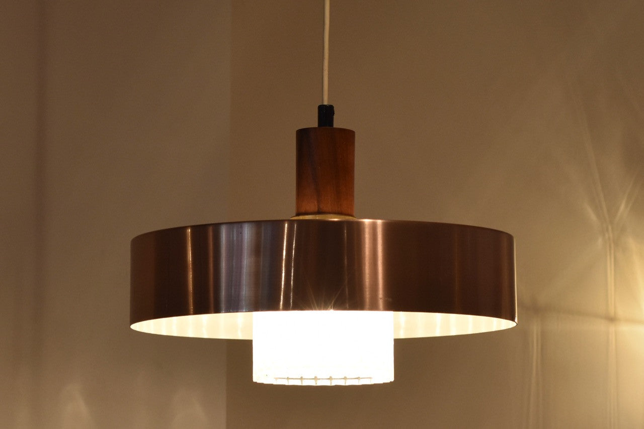 Brass and glass ceiling lamp