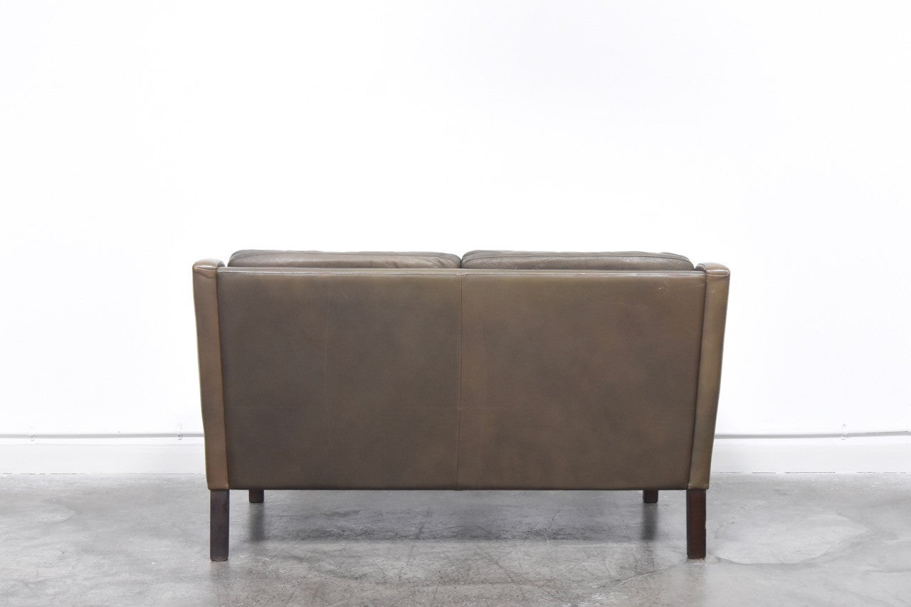 Two seat leather sofa