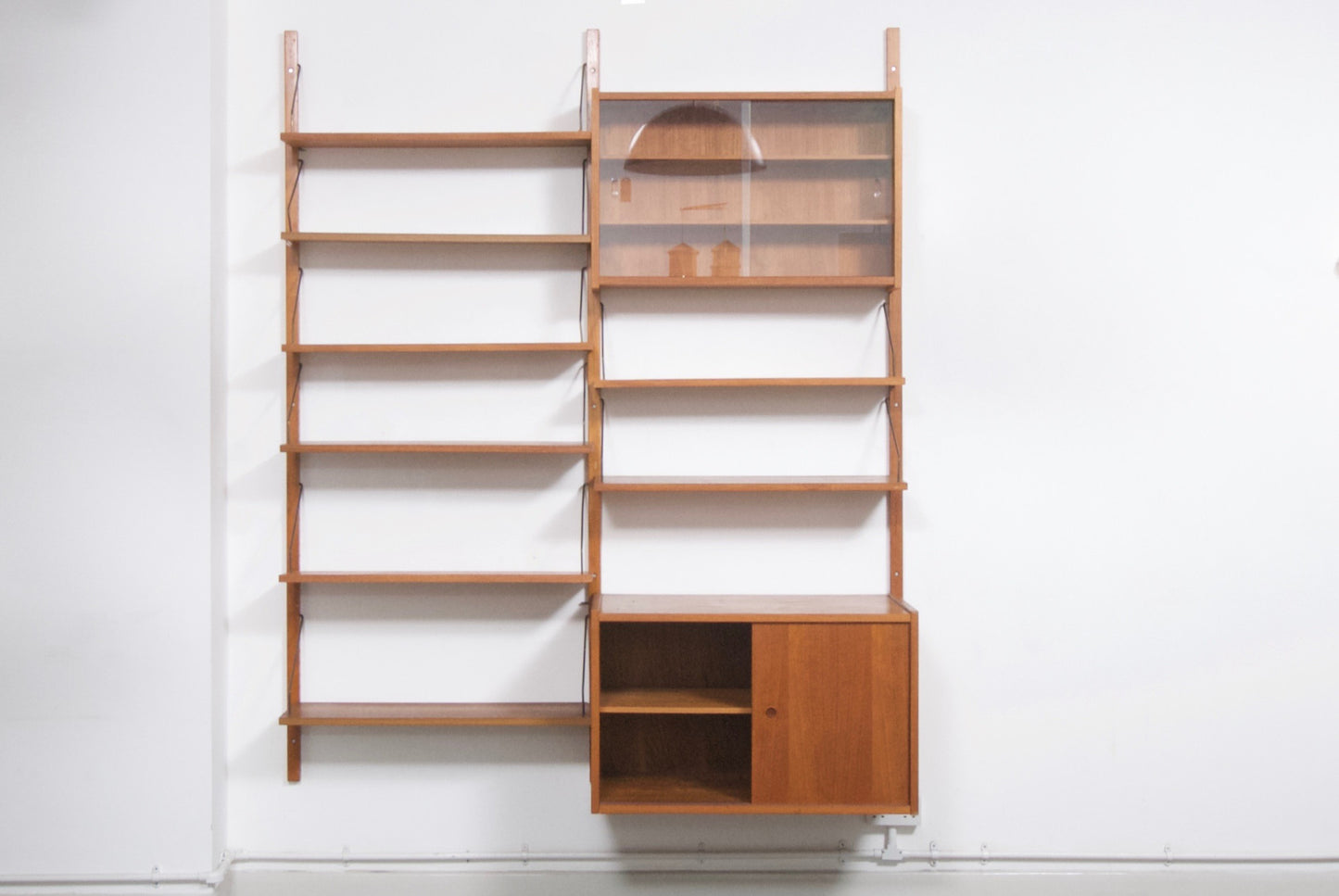 Two bay teak wall unit
