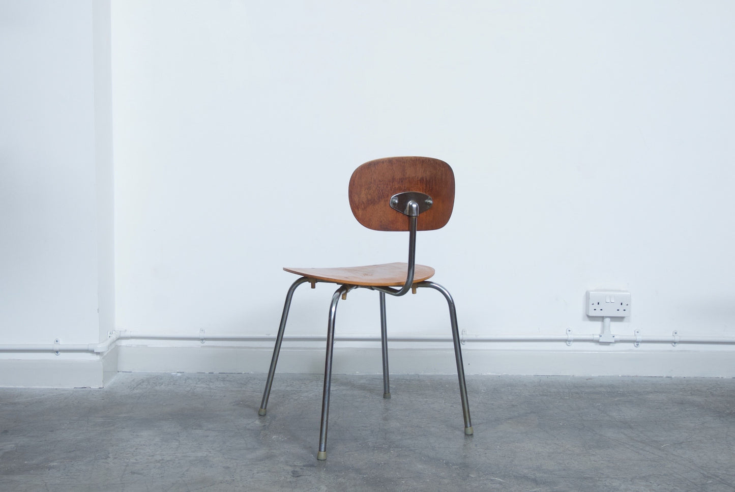 Teak ply stacking chair