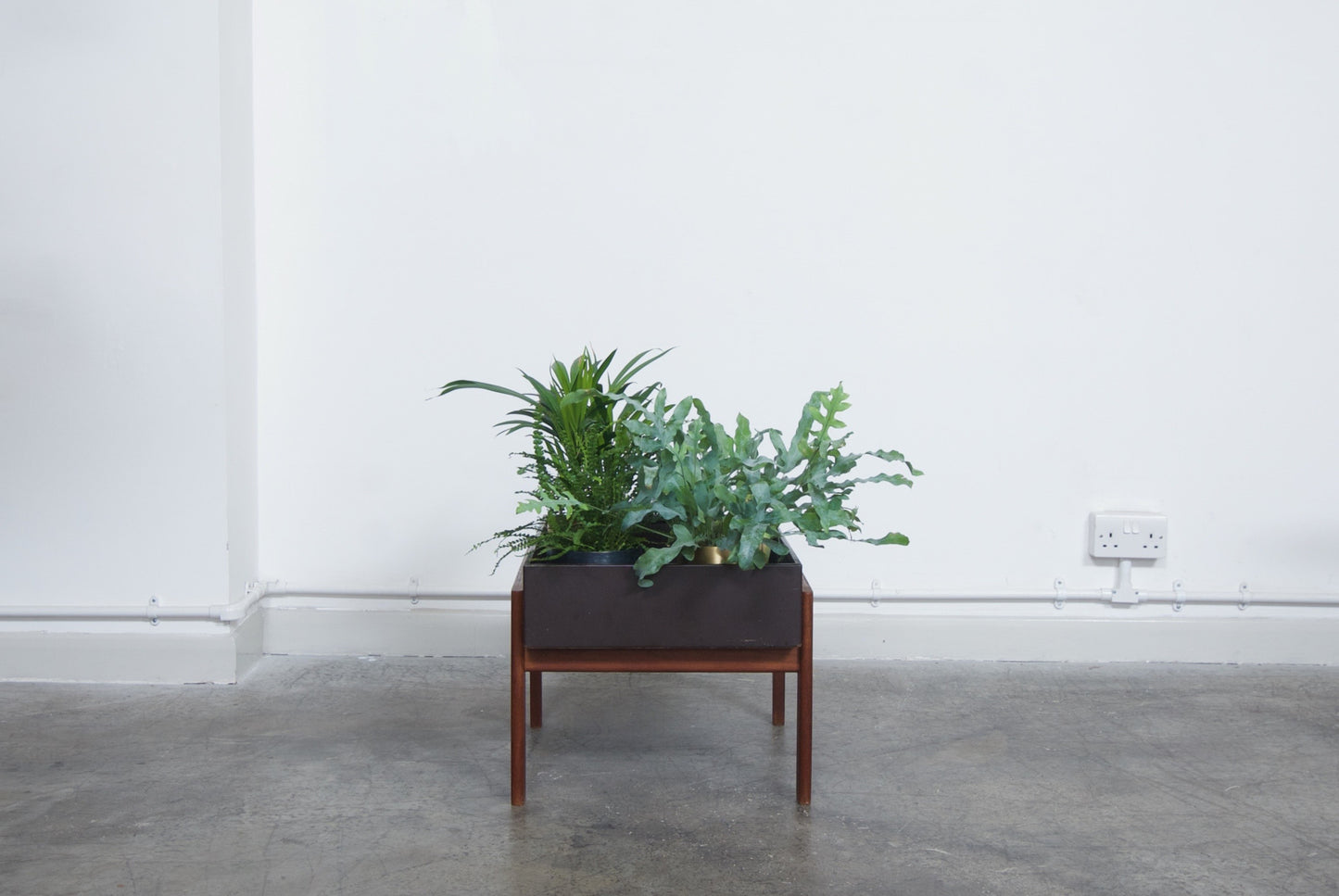 Planter with a teak base