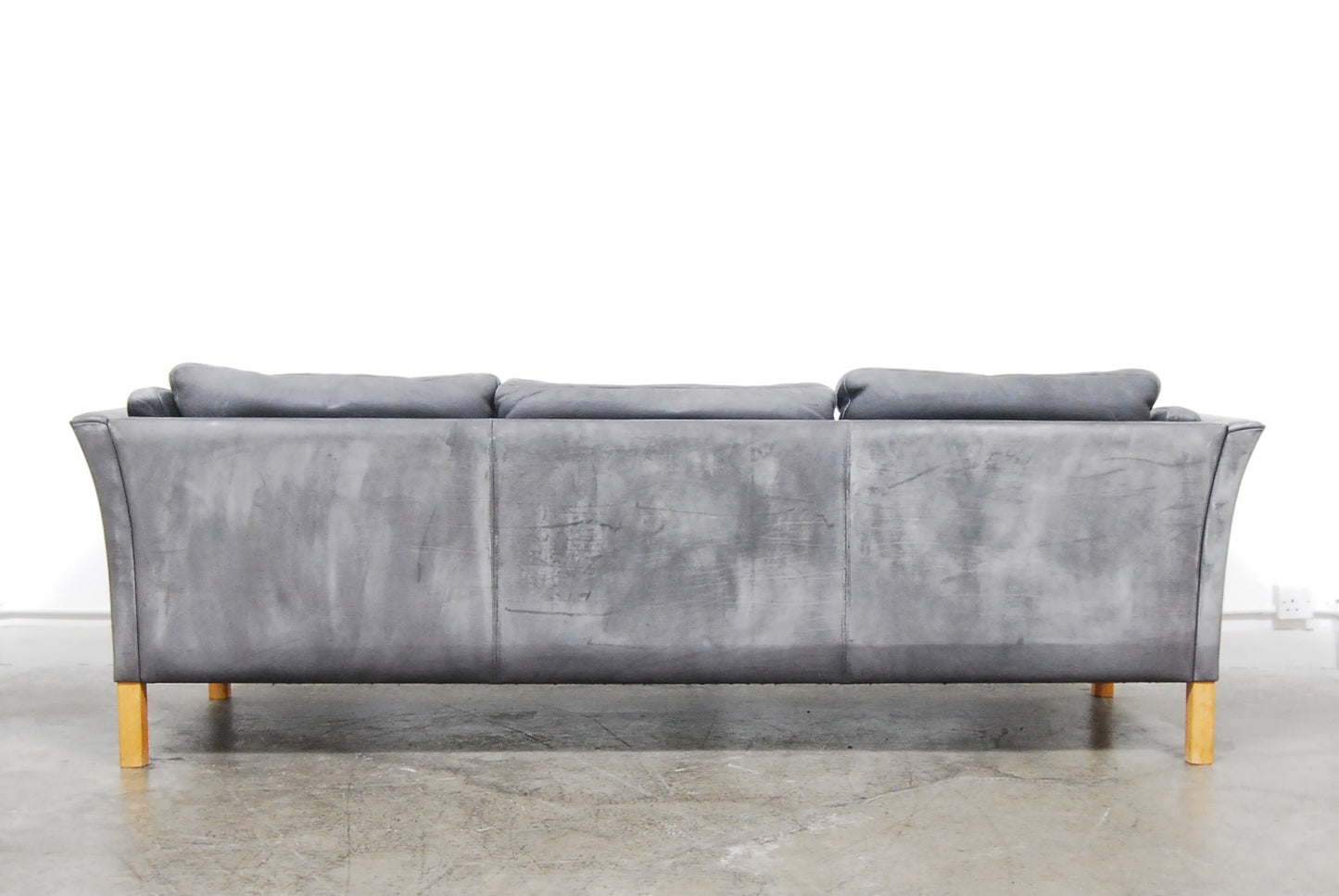 Three seat leather sofa by Mogens Hansen