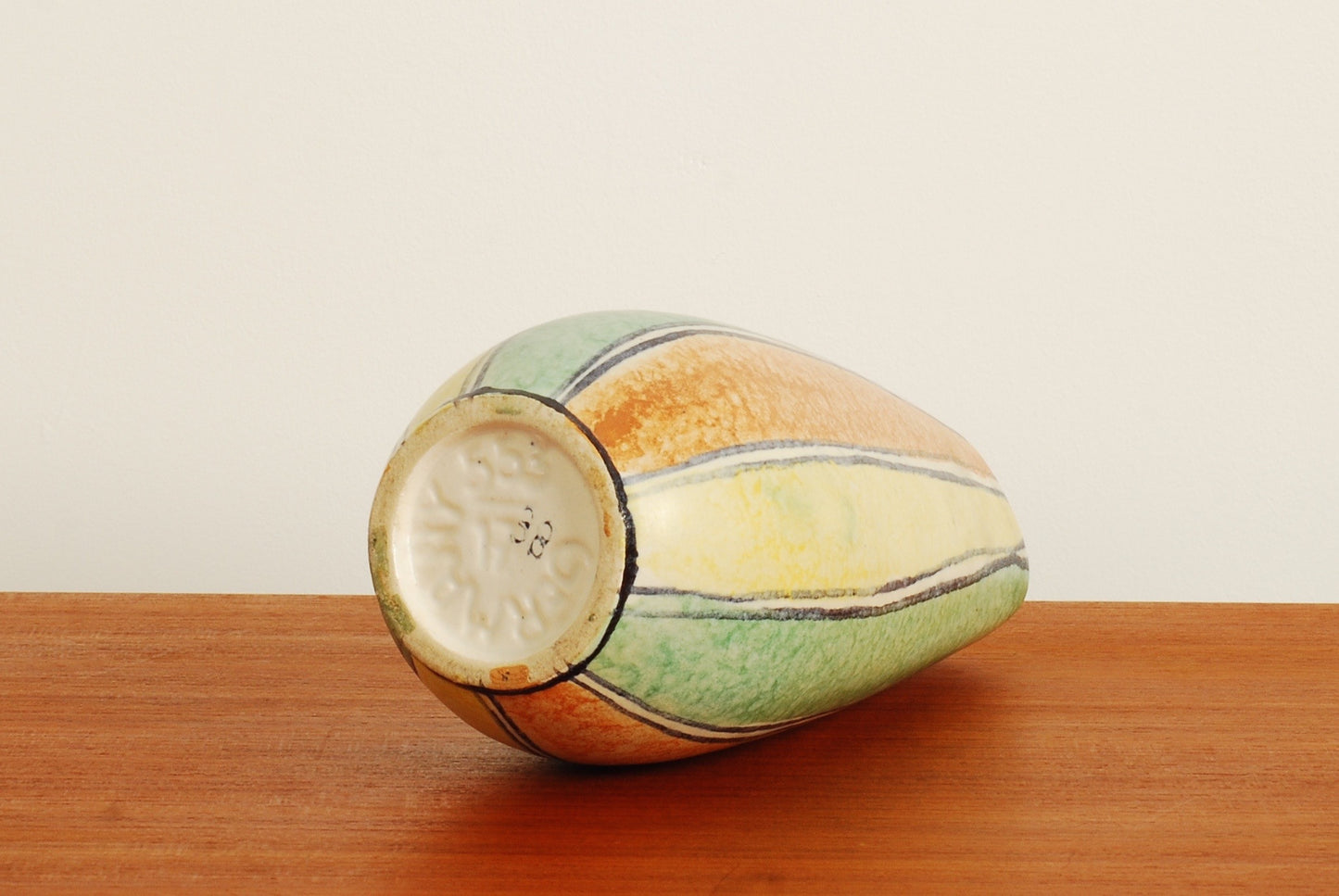 Striped W. German vase