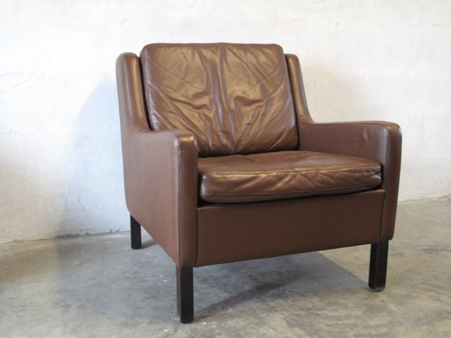 Pair of leather club chairs