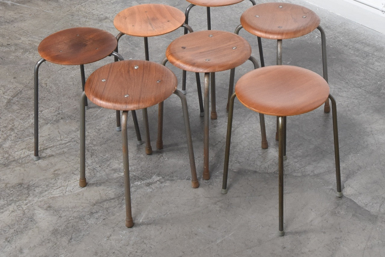 Teak stacking stool