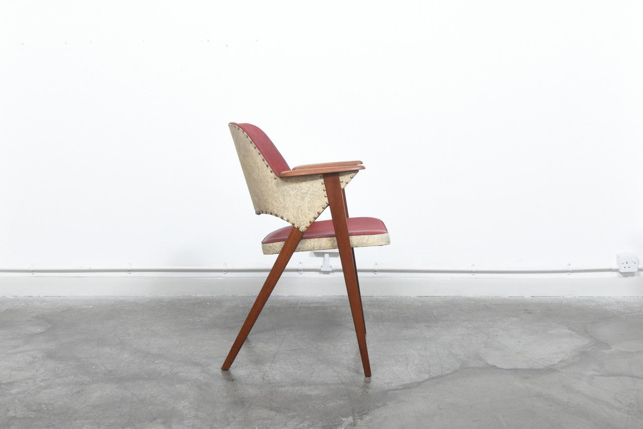 Teak + vinyl desk chair