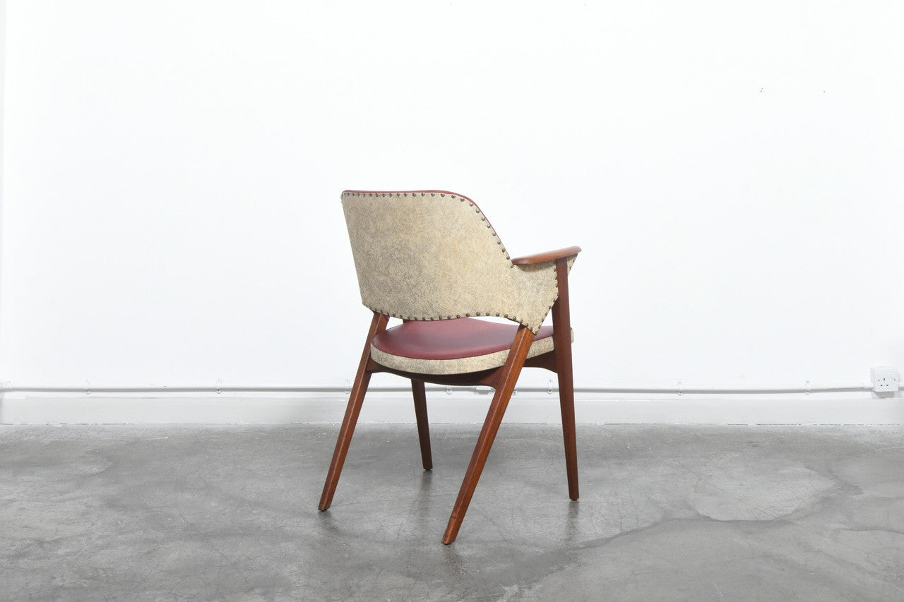 Teak + vinyl desk chair