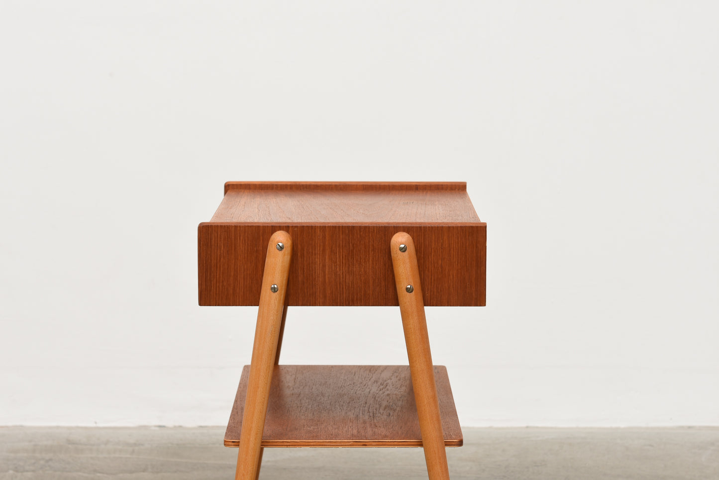 Single teak bedside table by AB Carlström & Co