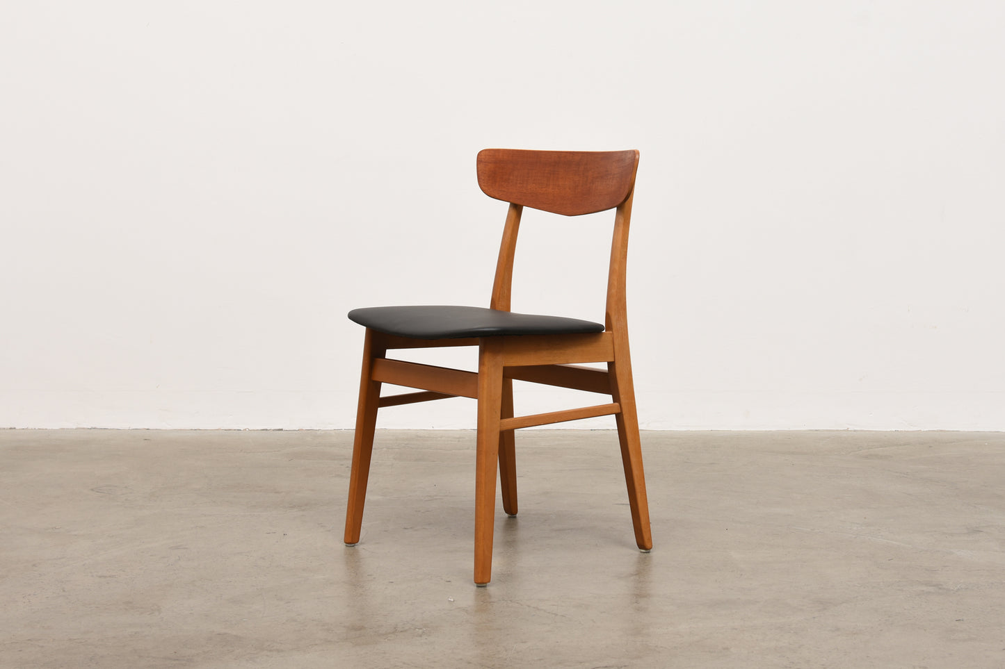 Set of four teak + beech dining chairs by Farstrup