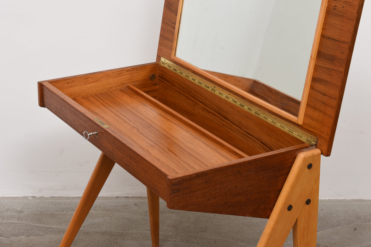 1950s teak desk/vanity by Yngve Ekström