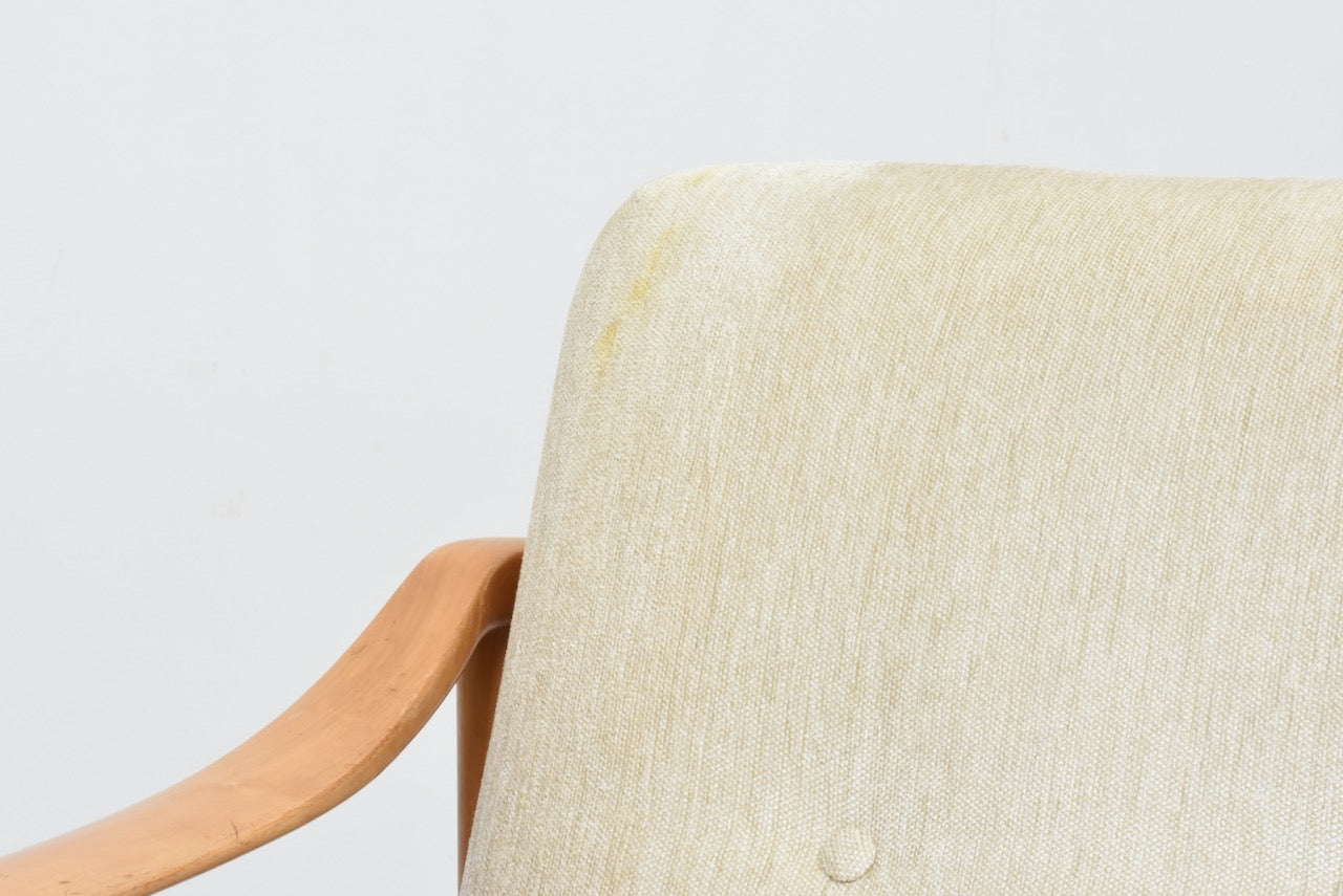 Two available: 1960s Danish beech loungers