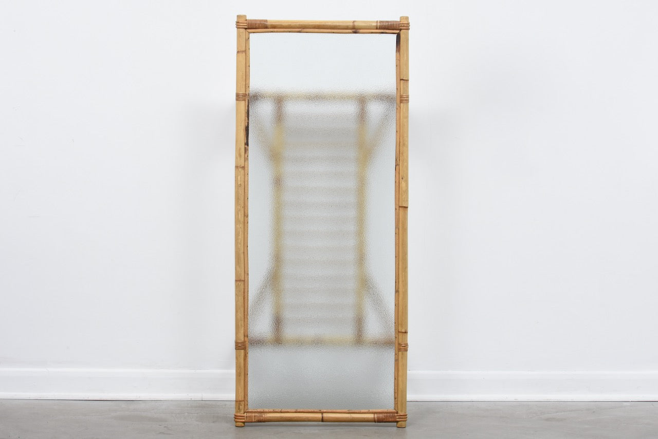 1960s bamboo + glass coffee table