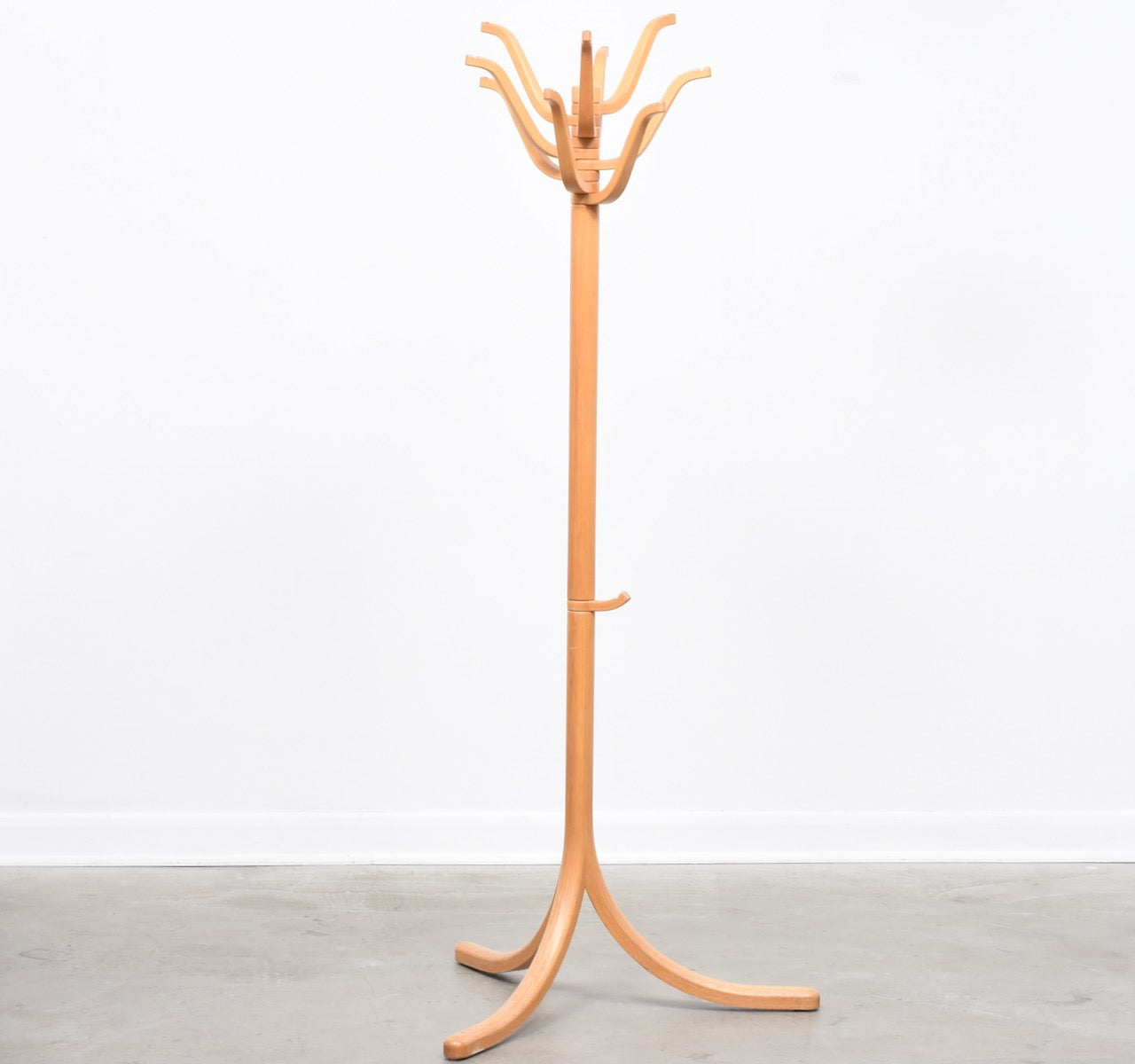 Vintage beech + oak coat stand