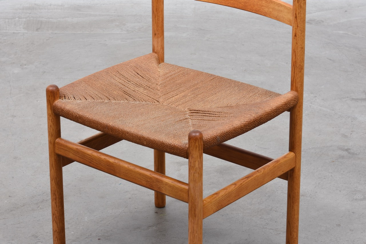 Two available: Oiled oak + cord chairs by Kurt Østervig