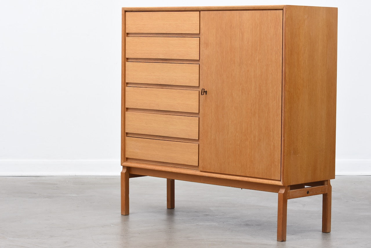 1960s Swedish oak chest with shelves