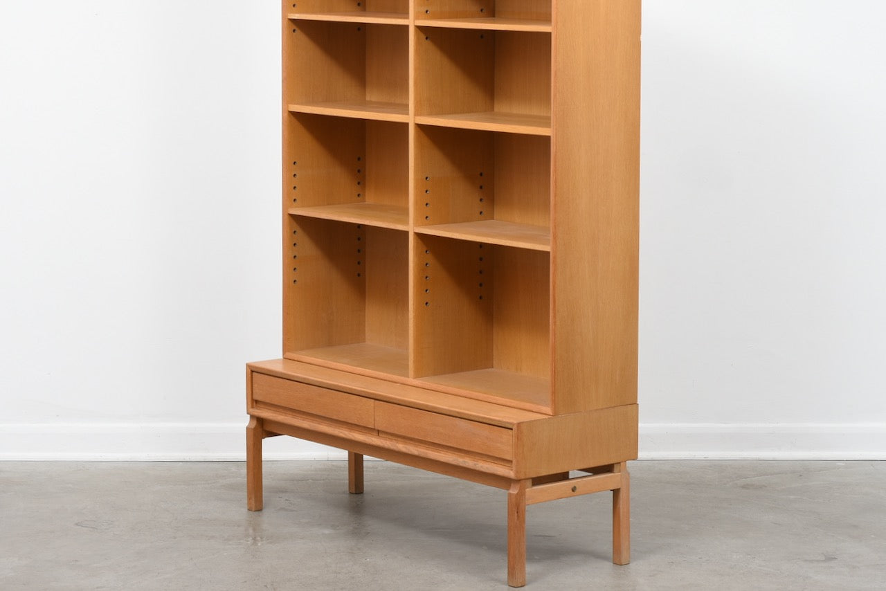 1960s Swedish bookshelf in oak - 178.5H cm