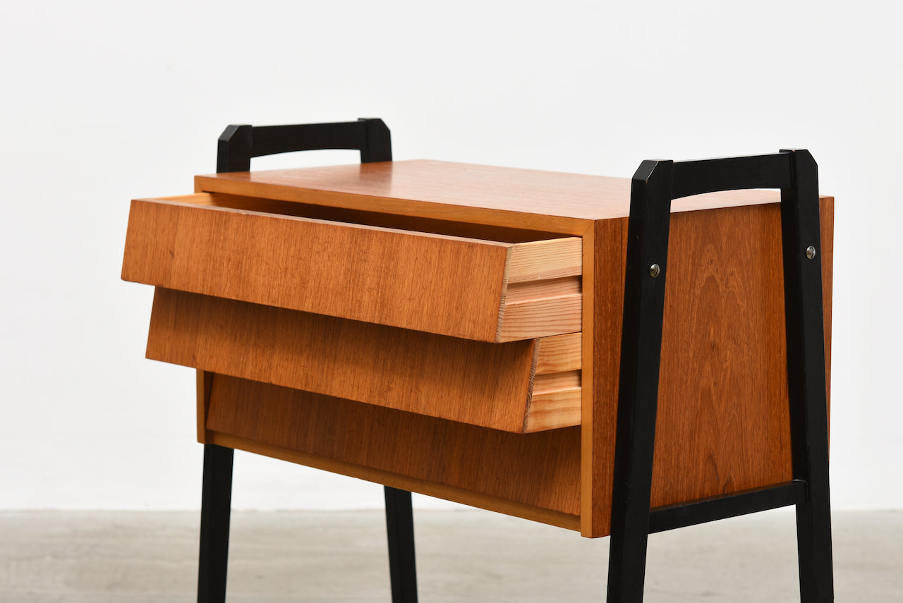 Low teak chest of drawers