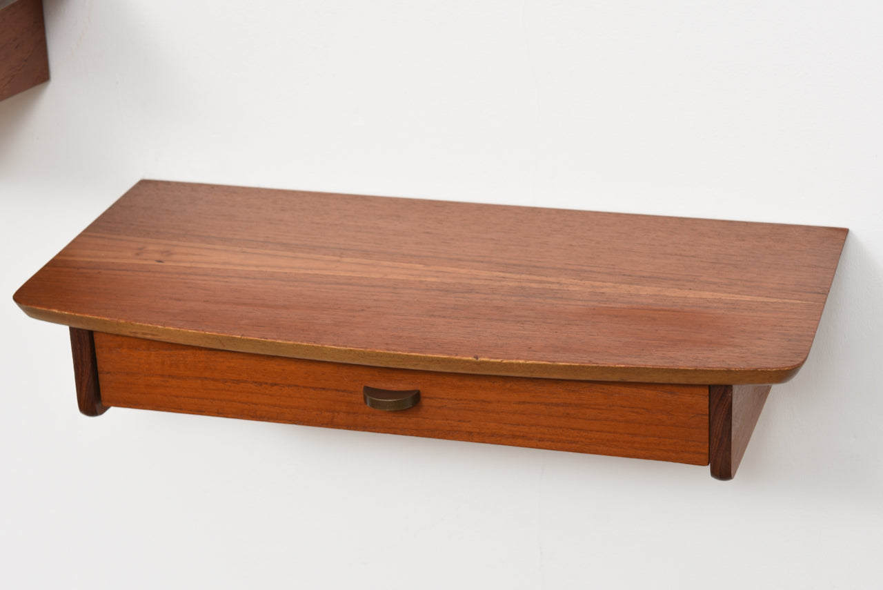 1950s floating bedside tables in teak