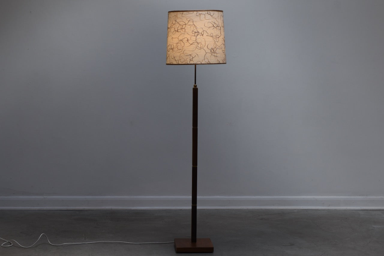 1960s Danish rosewood floor lamp + shade