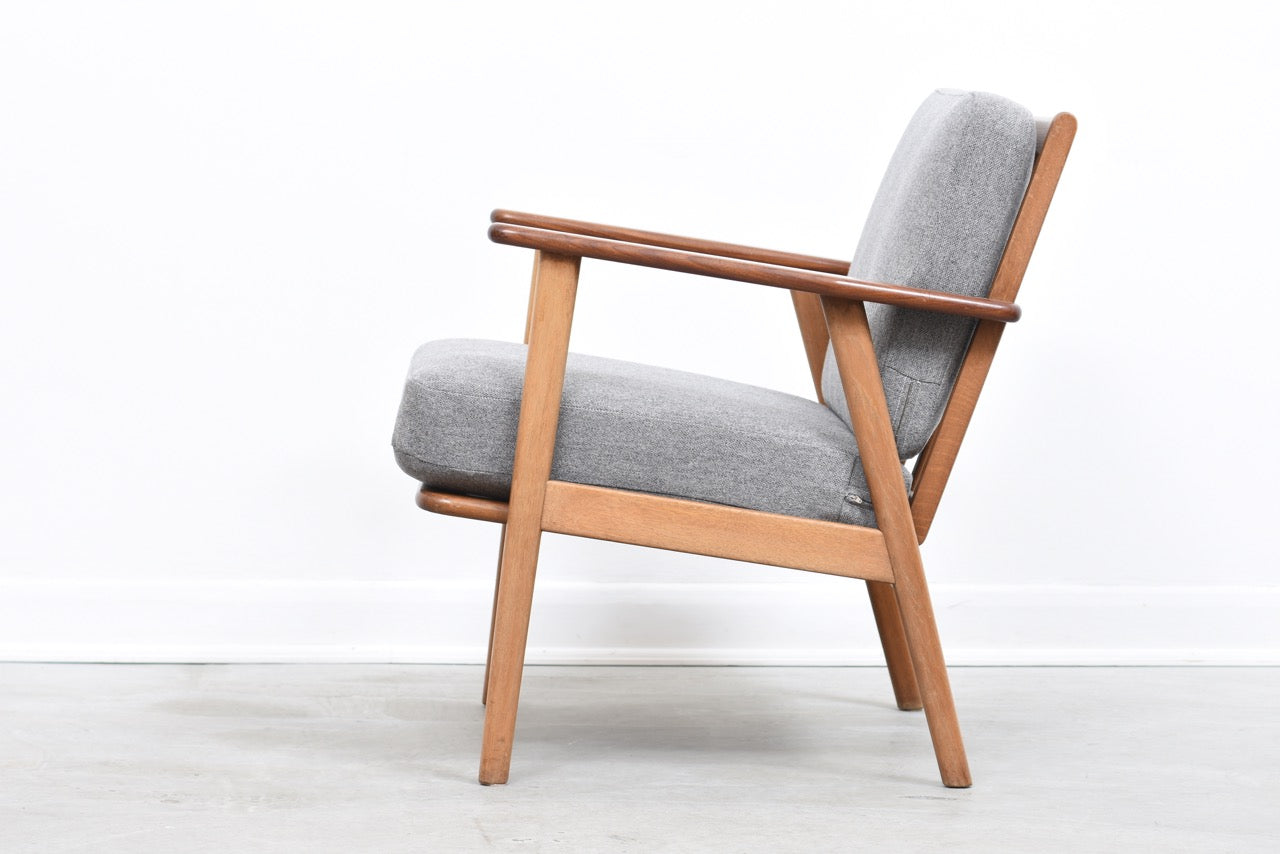 Vintage teak + oak Danish lounger