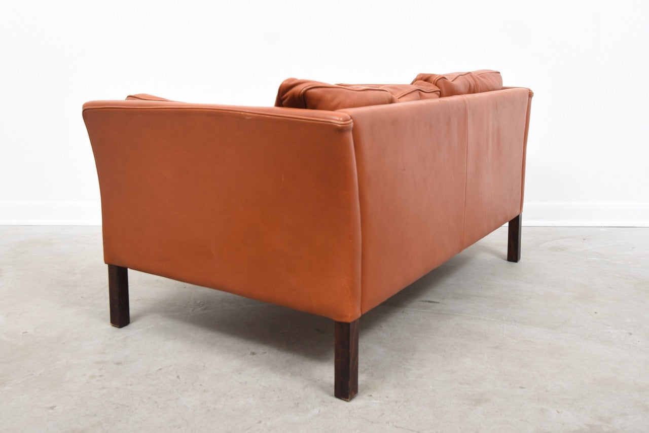 Vintage two seat leather sofa