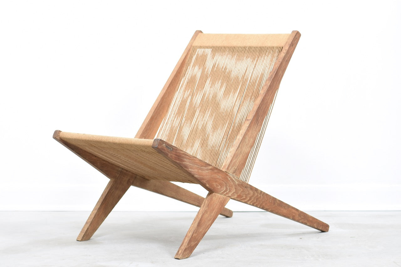 Rope + pine lounge chair
