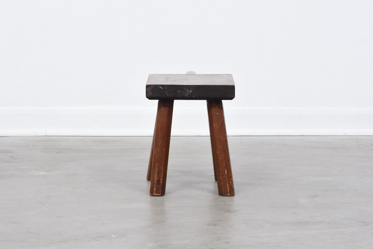 Vintage stained pine stool