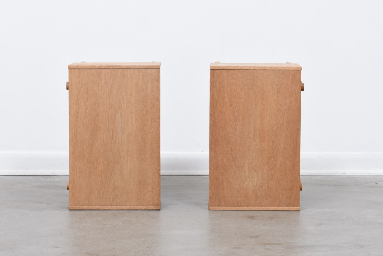 Pair of 1970s oak bedside tables