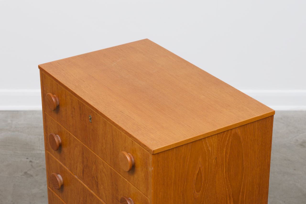 1970s teak chest on plinth base