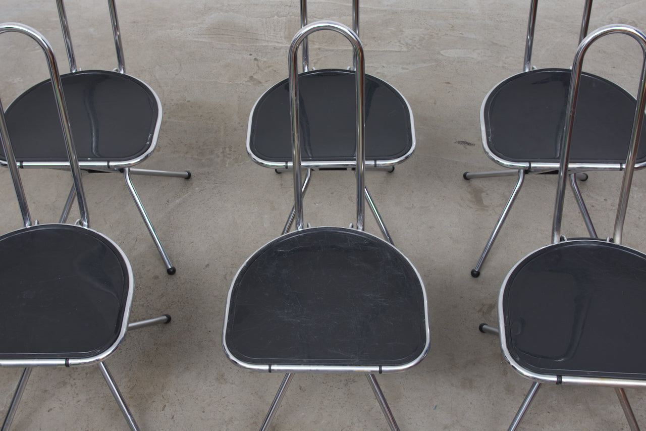 Six available: 1980s metal + perspex chairs by Niels Gammelgaard for IKEA