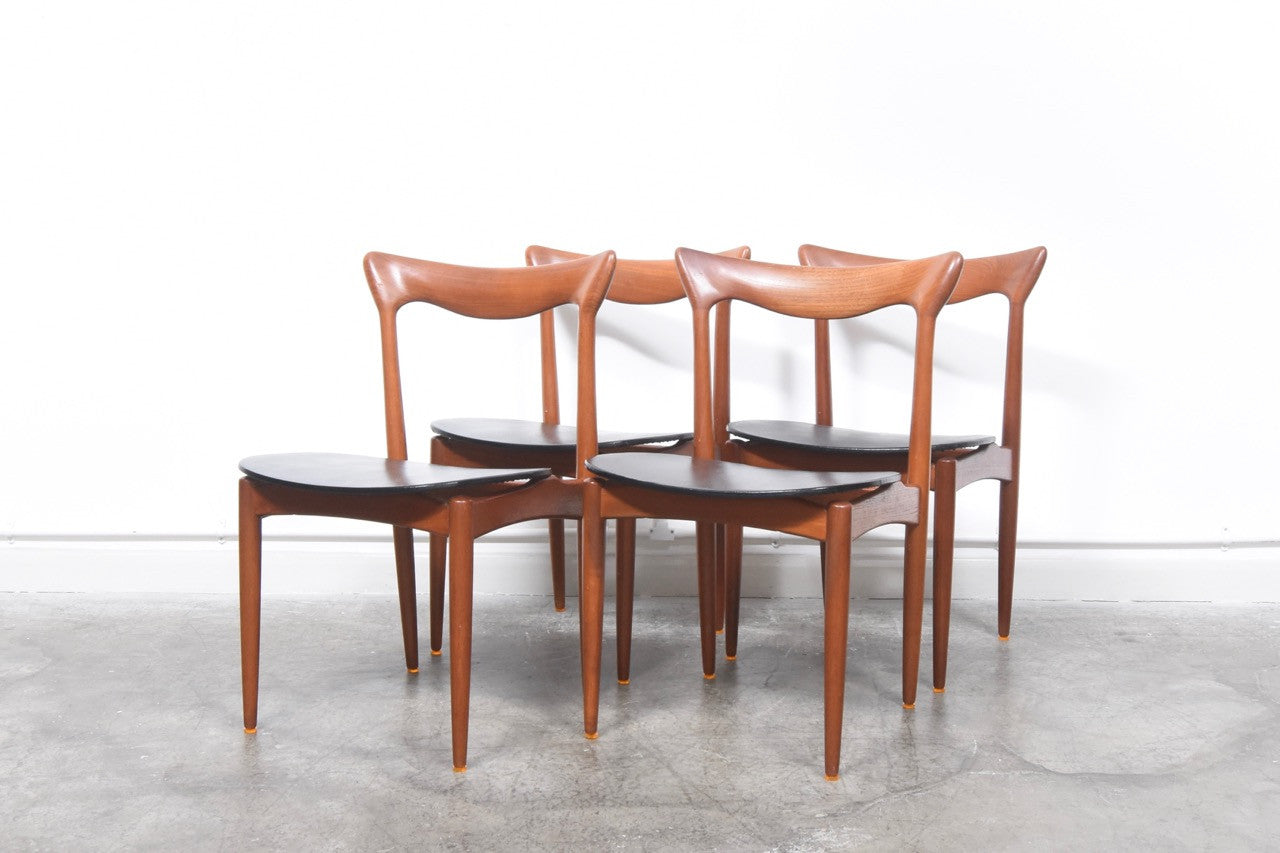 Set of five teak chairs by H.W. Klein for Bramin Møbler
