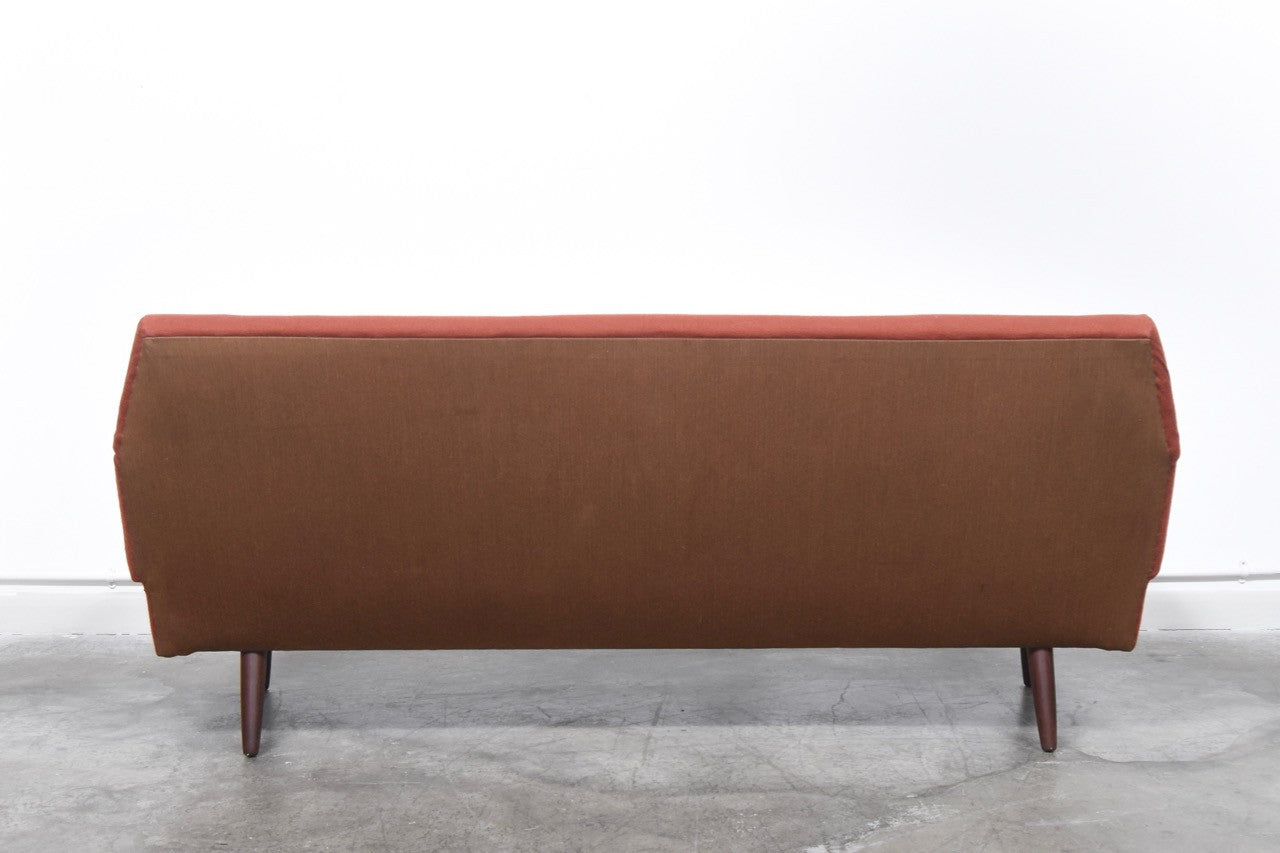 Striped red wool three seater