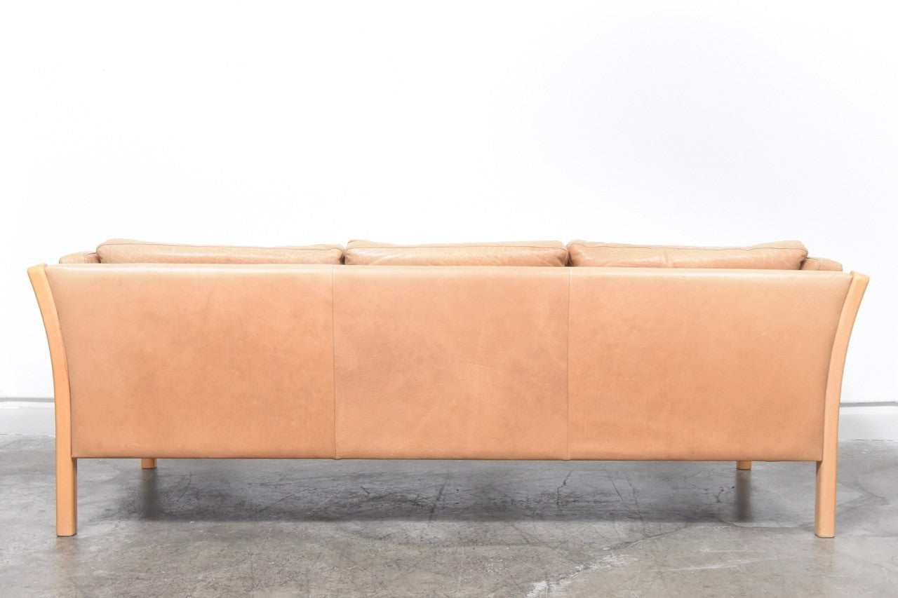 Three seat leather sofa by Stouby