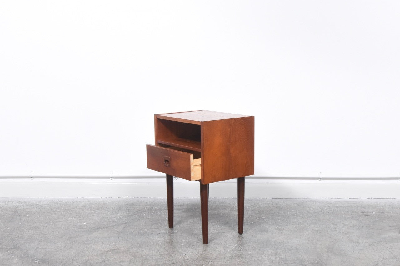 Pair of teak bedside tables