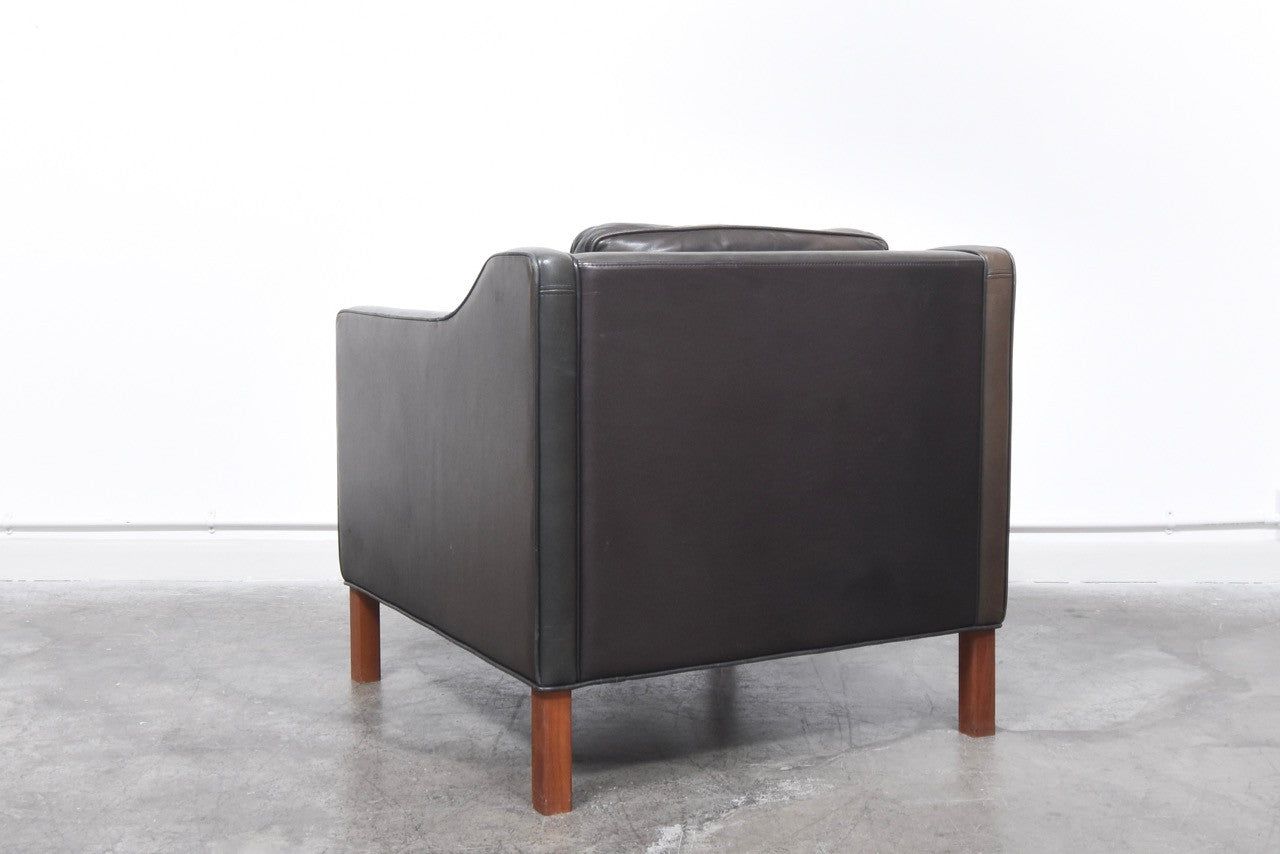 Pair of leather club chairs