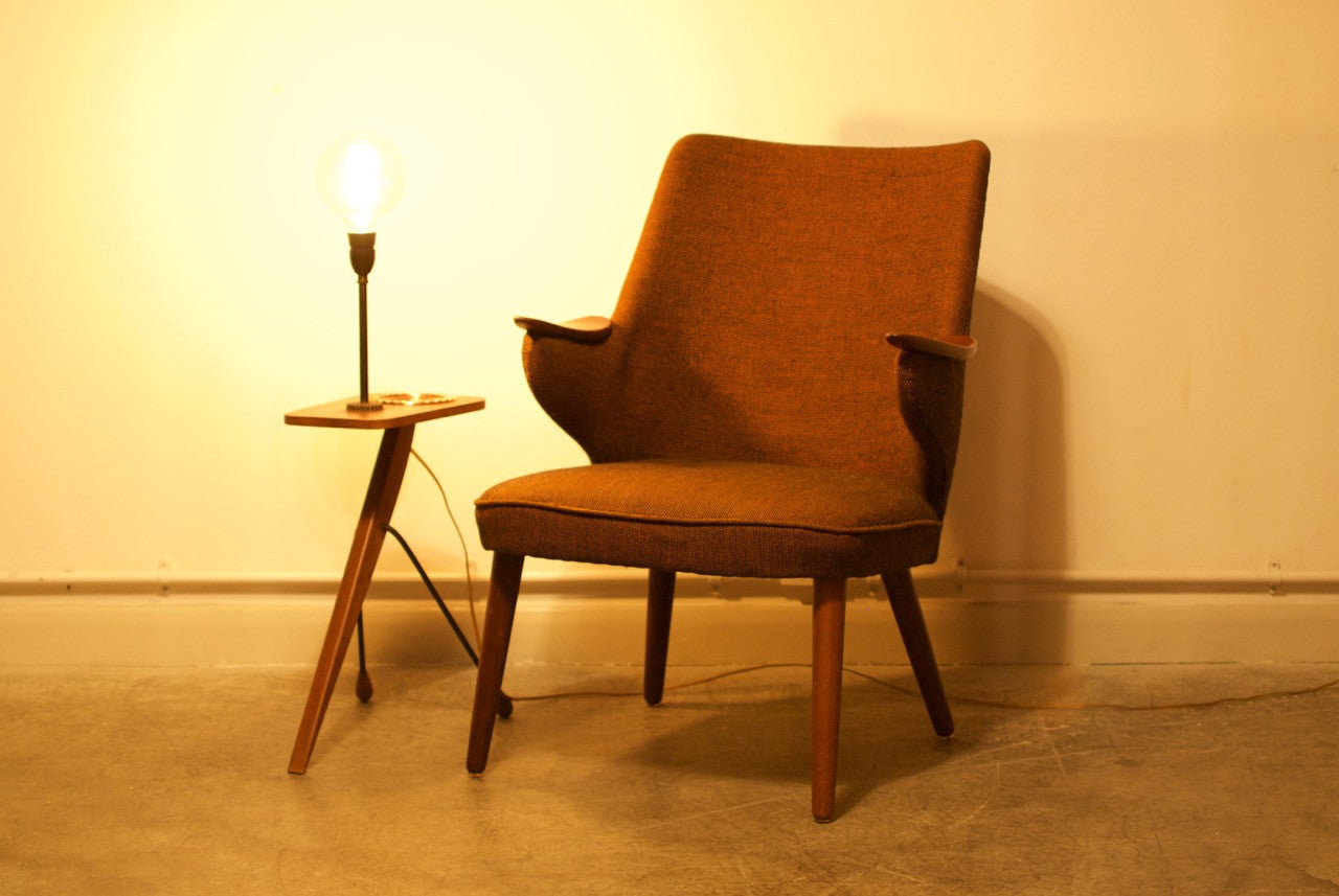 Teak smoking table / lamp