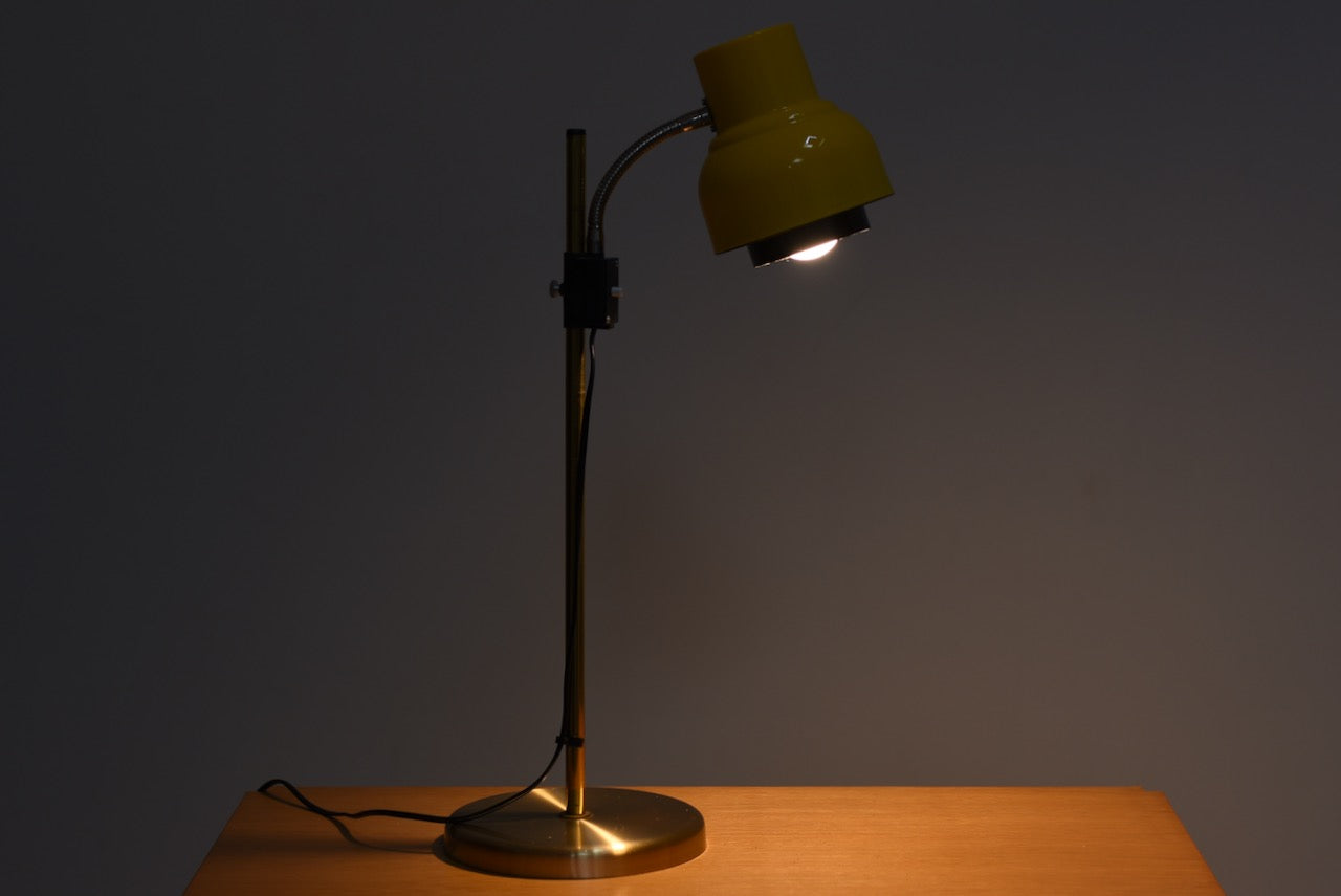 Vintage table lamp with yellow shade