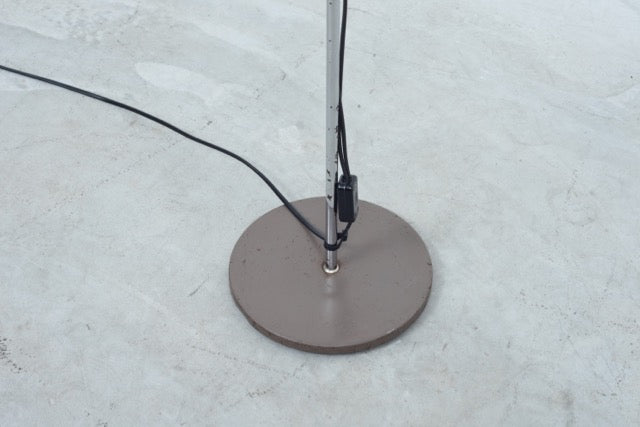 Vintage twin-headed Danish floor lamp with taupe shades