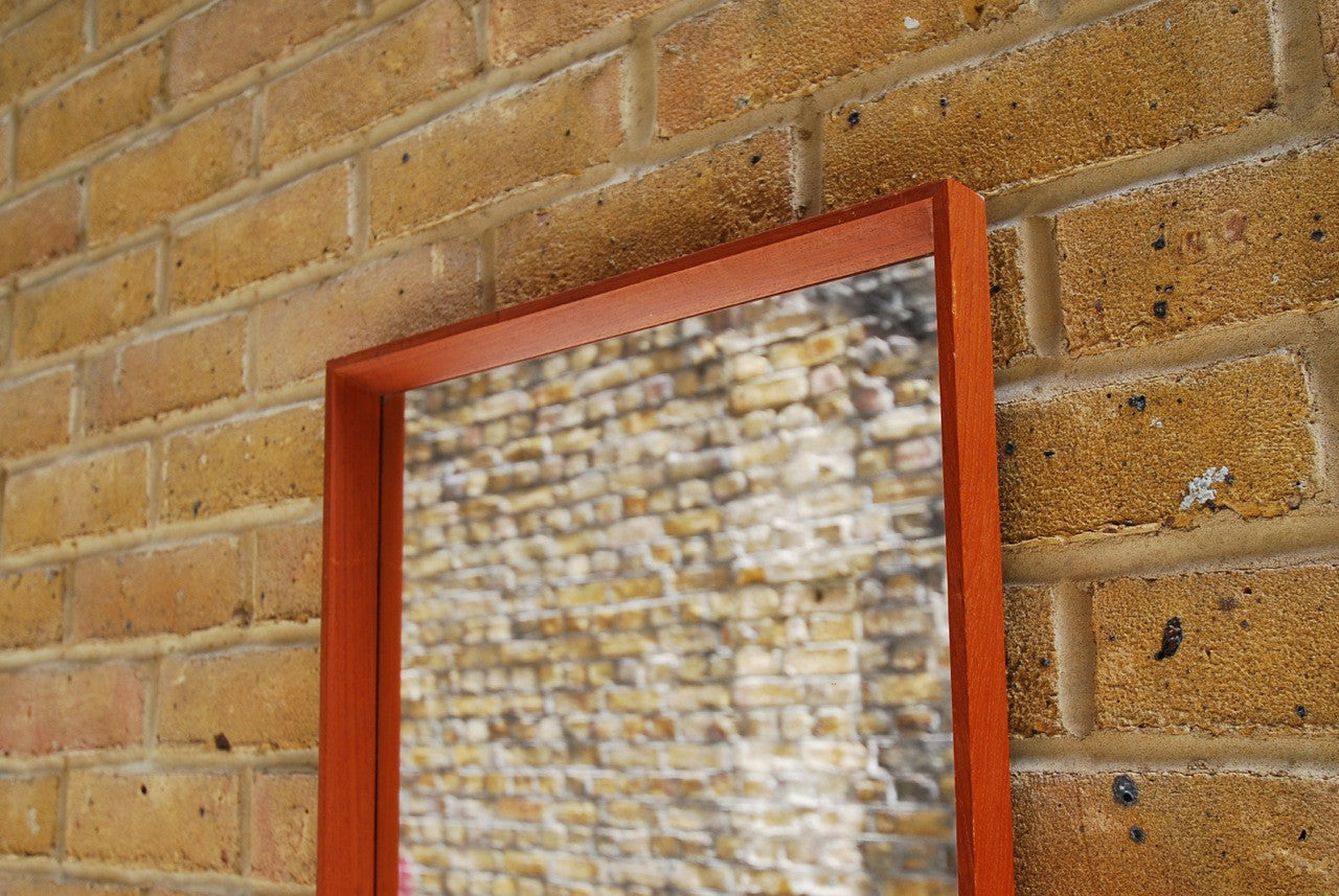 Mirror with teak frame