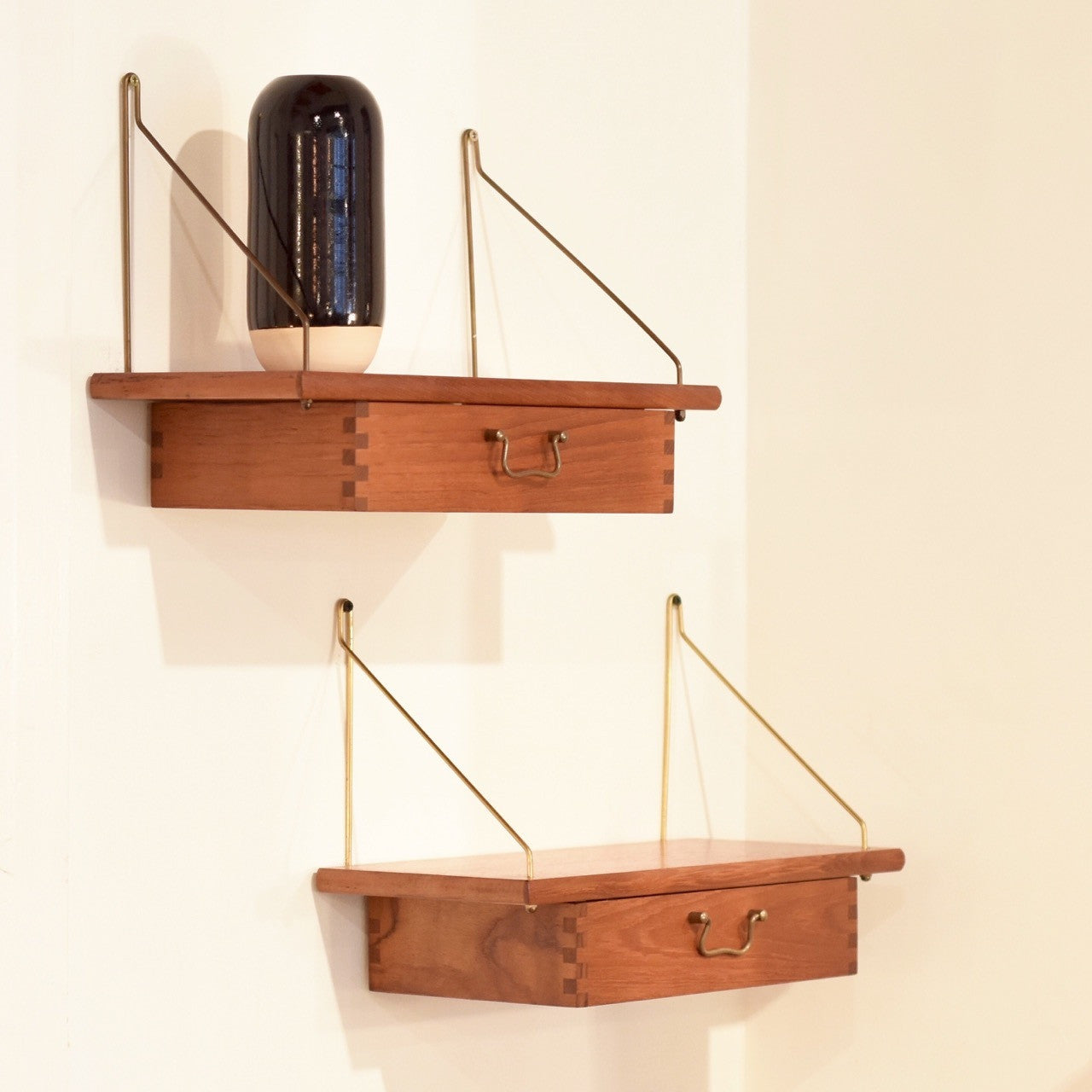 Just in: Pair of floating bedside tables in teak