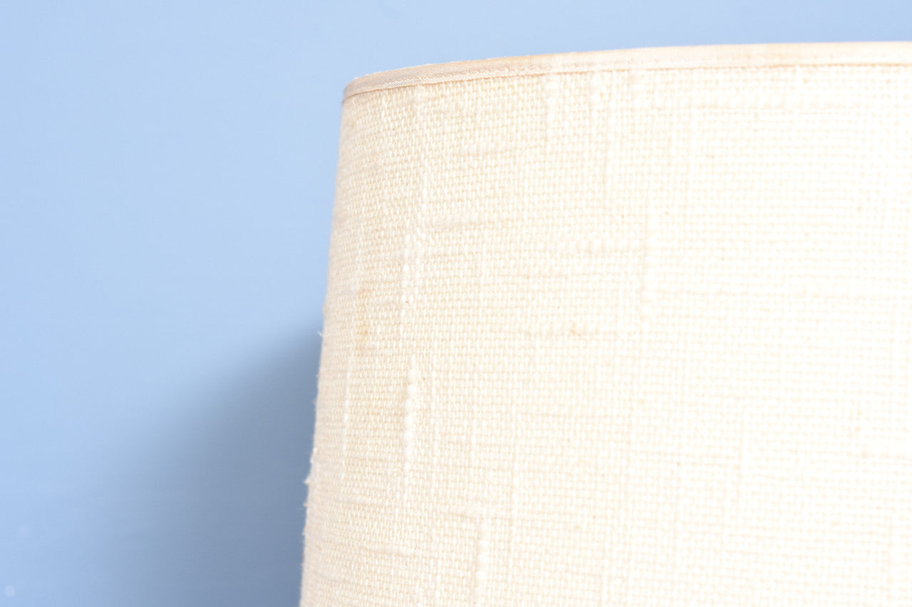 Brass + teak floor lamp