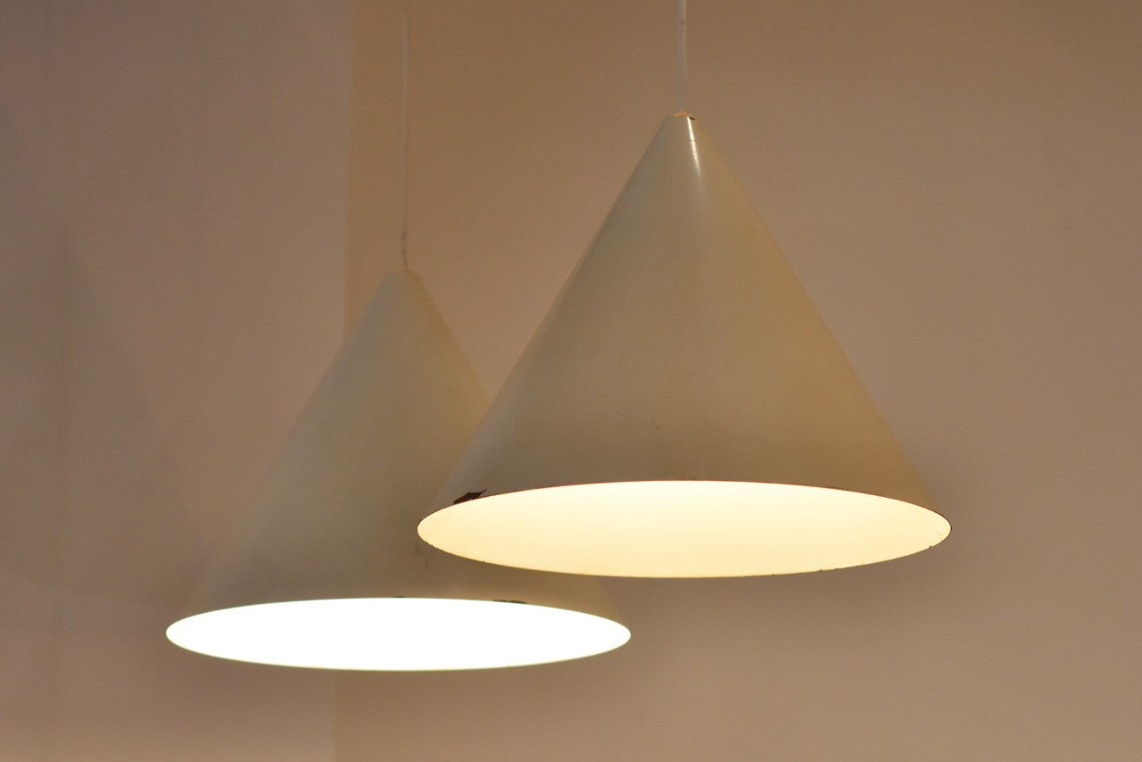 White cone ceiling light