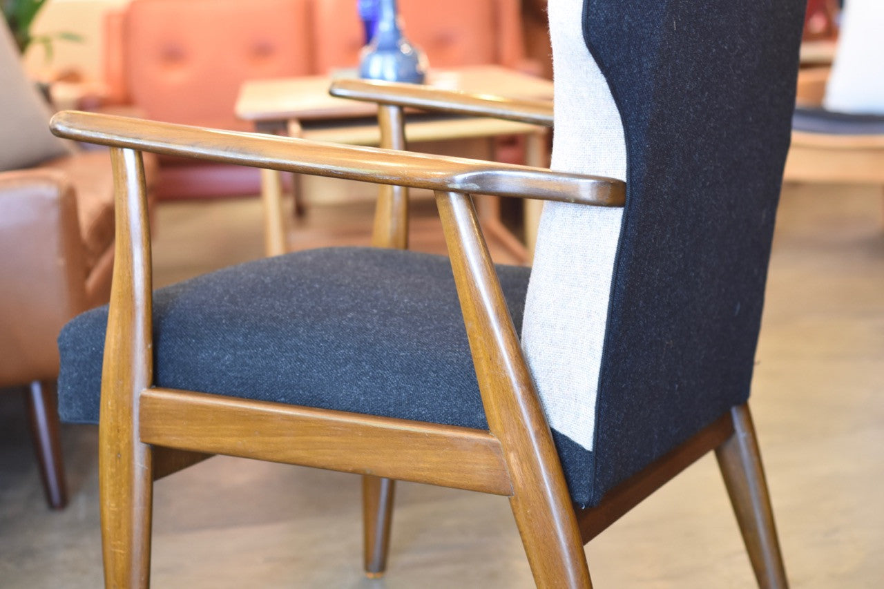 Beech-framed lounge chair